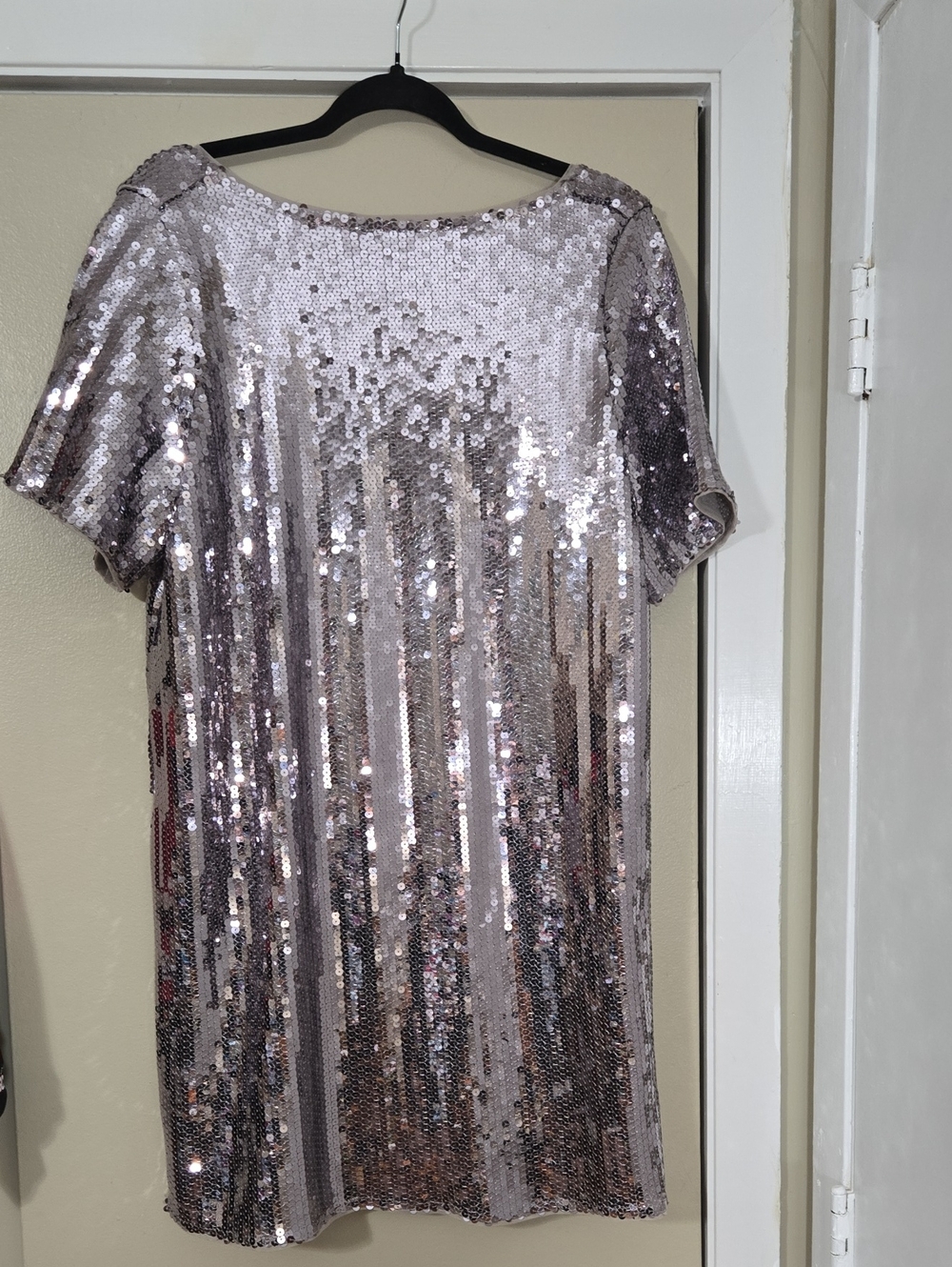 Abercrombie & Fitch Silver Sequin Mini Dress Size Large